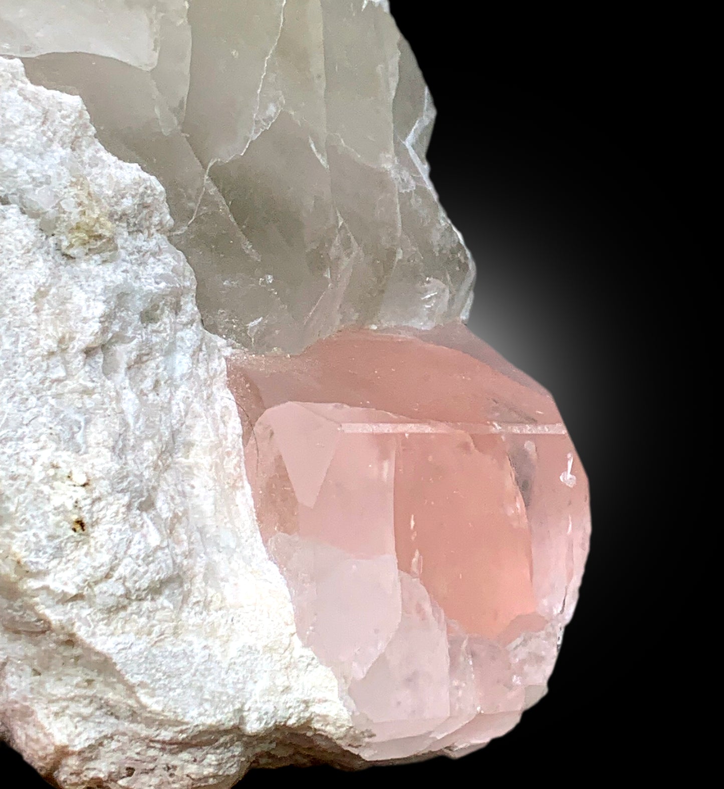Natural Pink Morganite Crystal on Quartz, Morganite Specimen, Raw Mineral, Morganite from Dara-i-Pech Afghanistan - 2365 gram