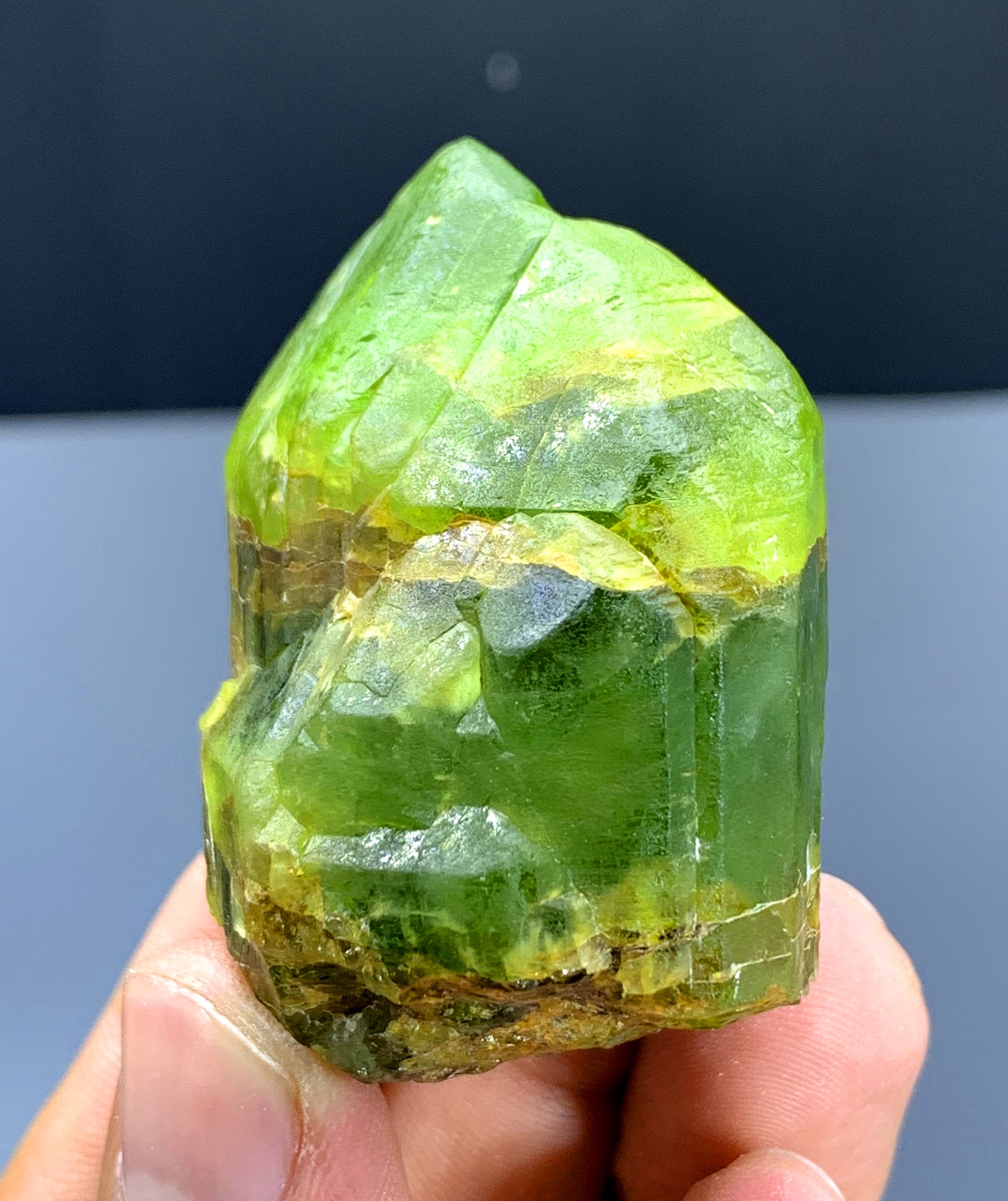Natural Terminated Green Peridot Crystal from Pakistan - 91 gram