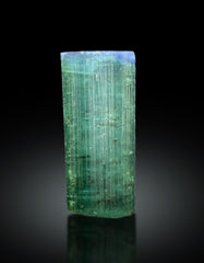 Blue Cap Green Tourmaline Crystal from Paprok Afghanistan - 124.20 carats