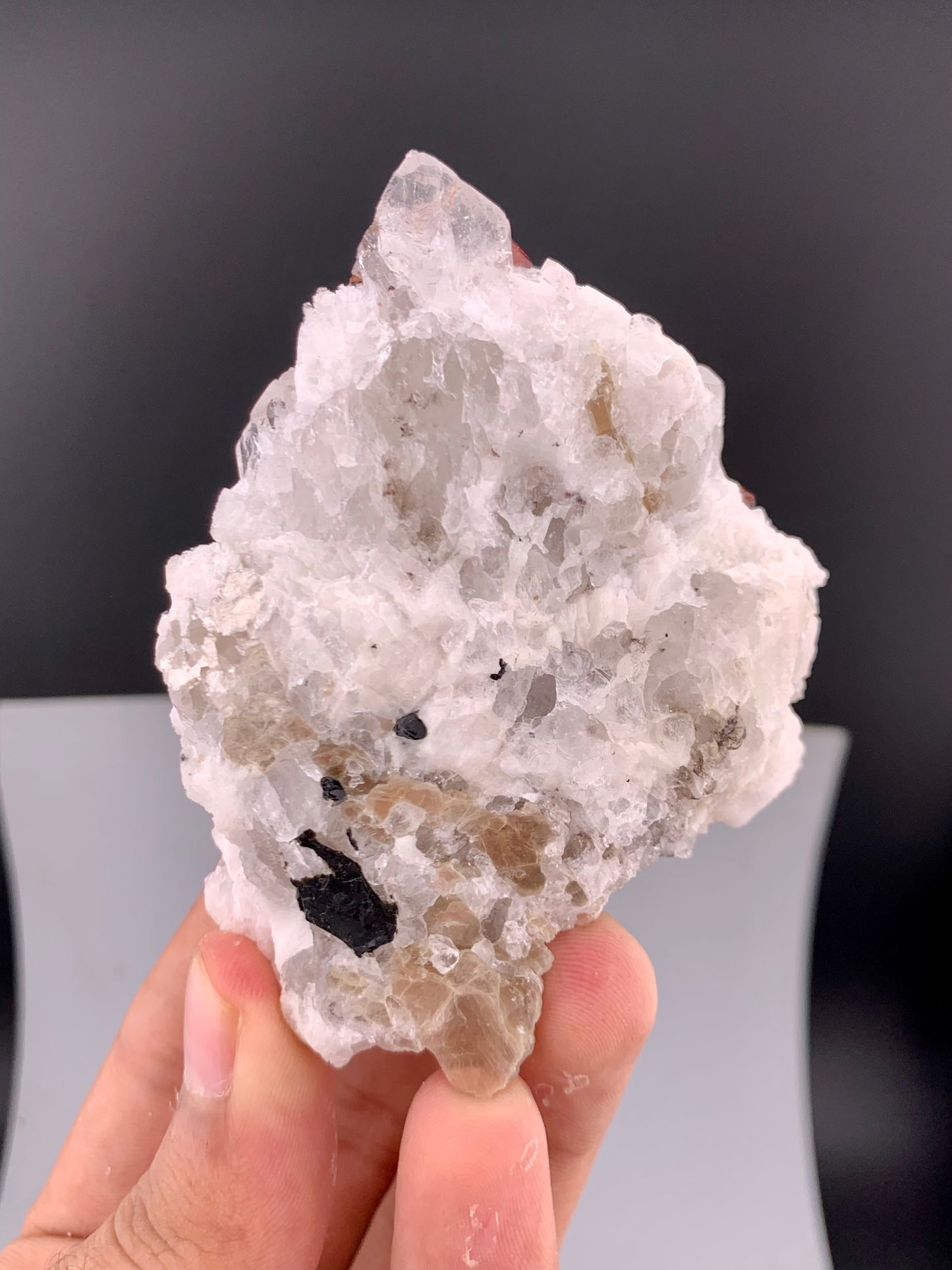 Red Spessartine Garnet Crystals with Muscovite , Quartz and Feldspar from Pakistan - 176 gram