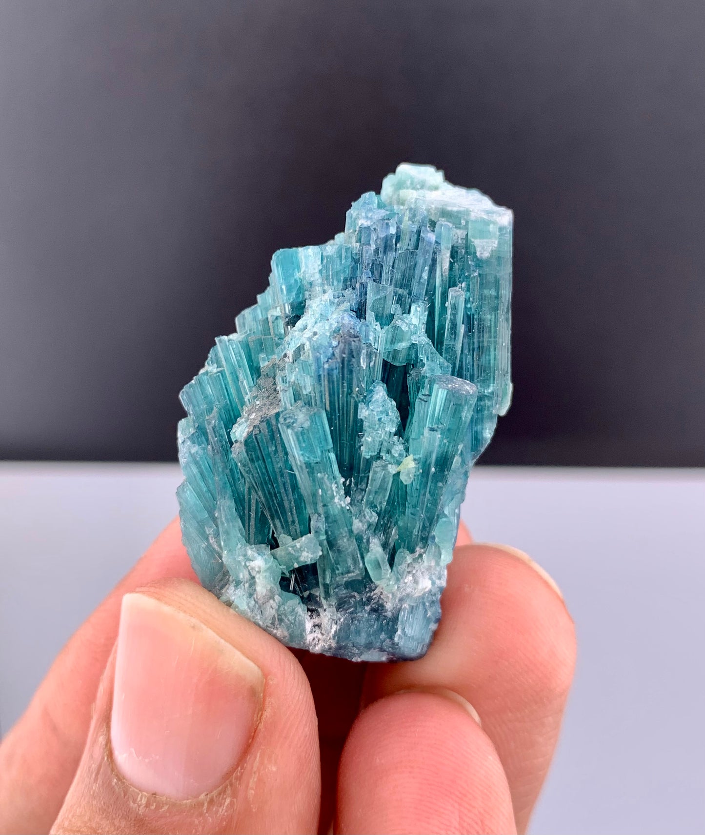 Indicolite Blue Tourmaline Crystal Bunch From Afghanistan - 24 Grams
