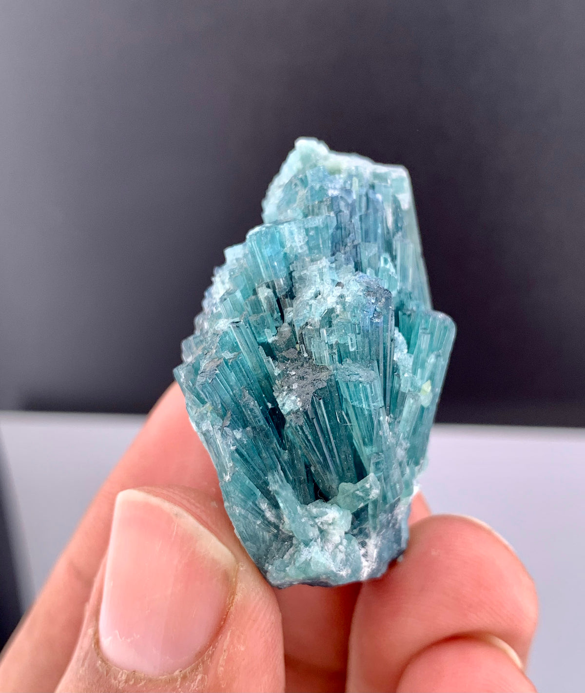 Indicolite Blue Tourmaline Crystal Bunch From Afghanistan - 24 Grams