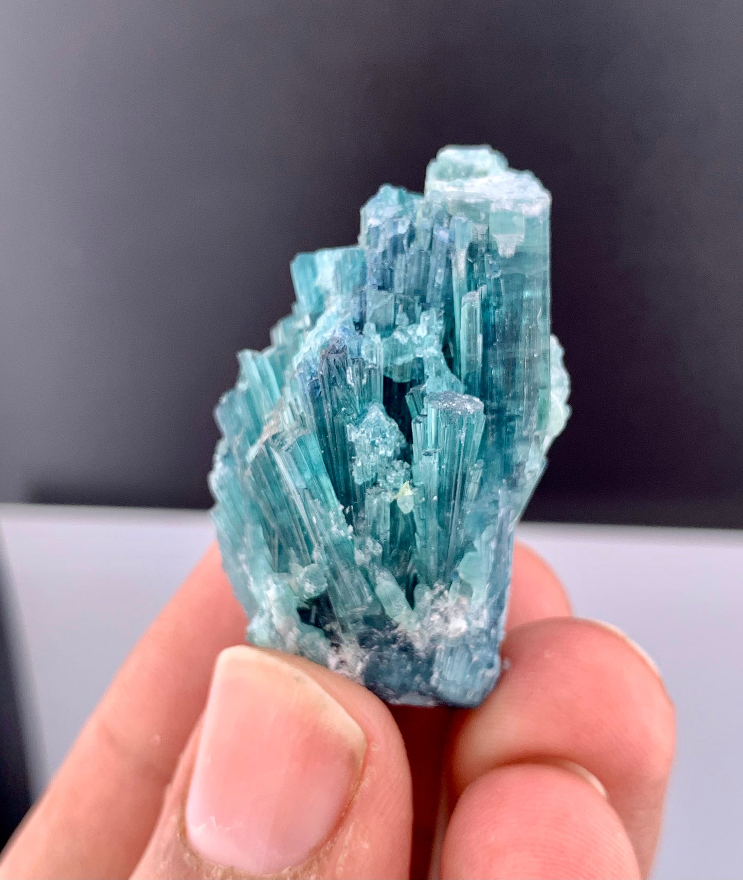 Indicolite Blue Tourmaline Crystal Bunch From Afghanistan - 24 Grams