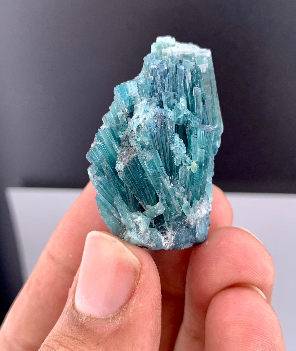 Indicolite Blue Tourmaline Crystal Bunch From Afghanistan - 24 Grams