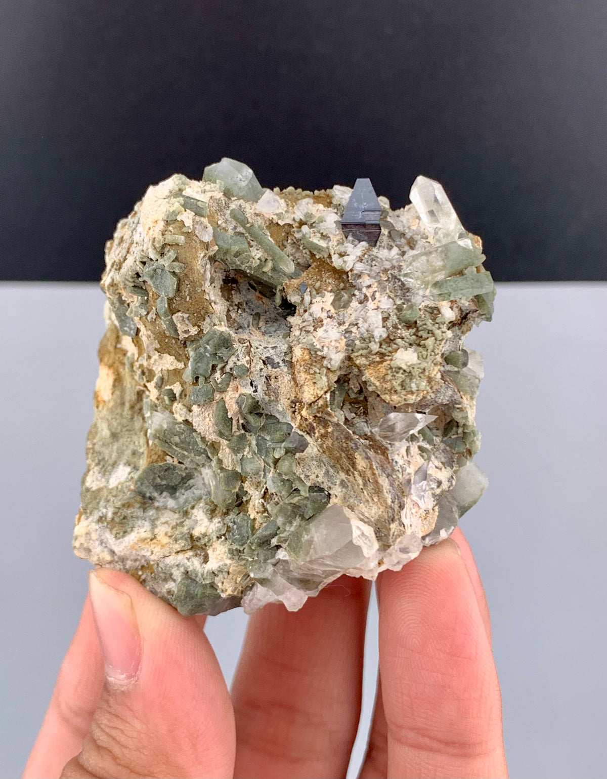 Rare Anatase Crystals With Quartz On Matrix From Pakistan - 113 Grams
