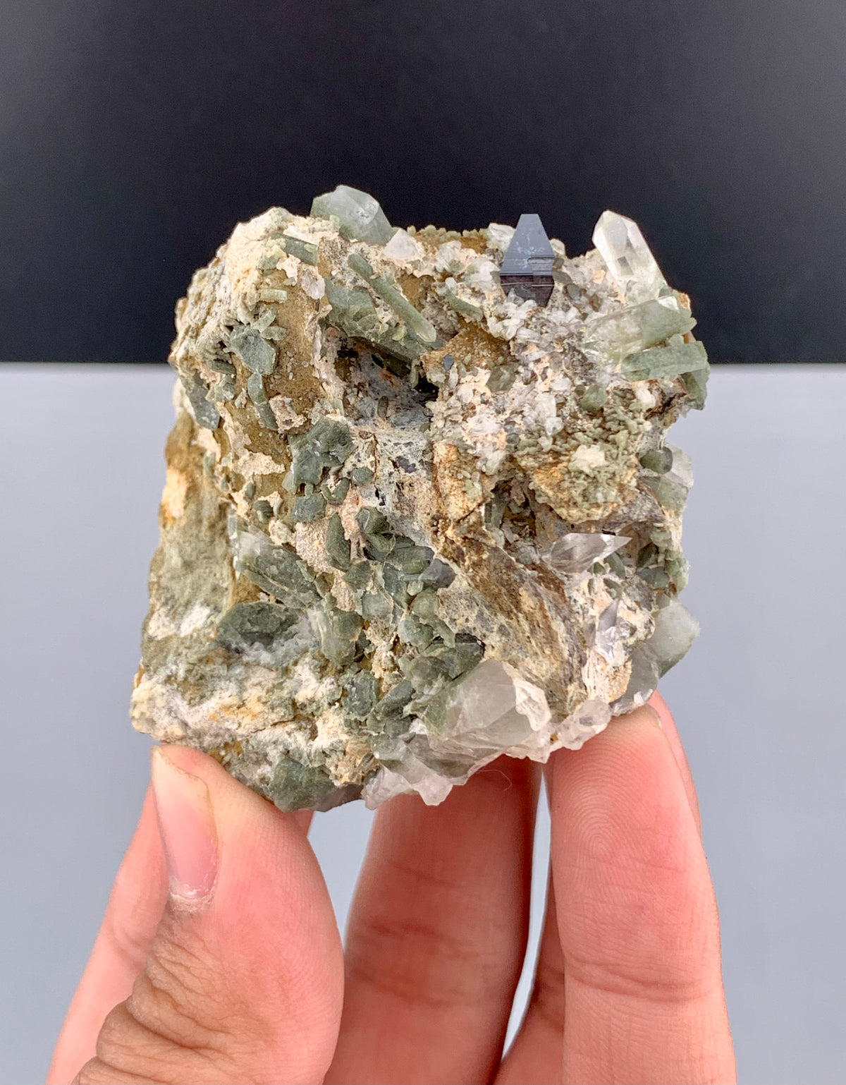 Rare Anatase Crystals With Quartz On Matrix From Pakistan - 113 Grams