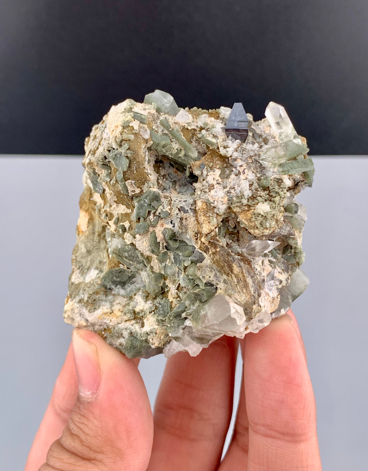 Rare Anatase Crystals With Quartz On Matrix From Pakistan - 113 Grams