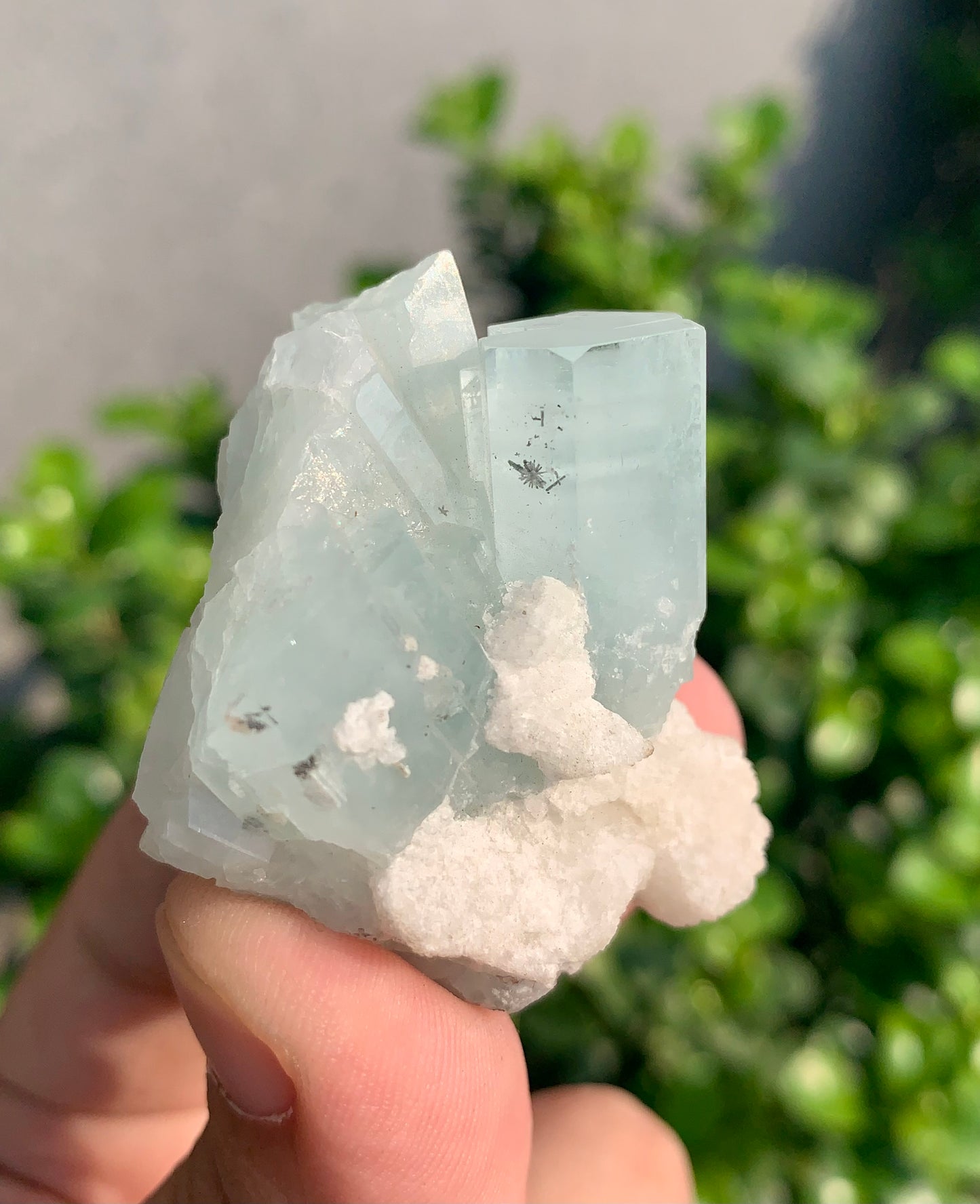Blue Aquamarine Crystals With Hematite Inclusions From Pakistan - 54 Grams