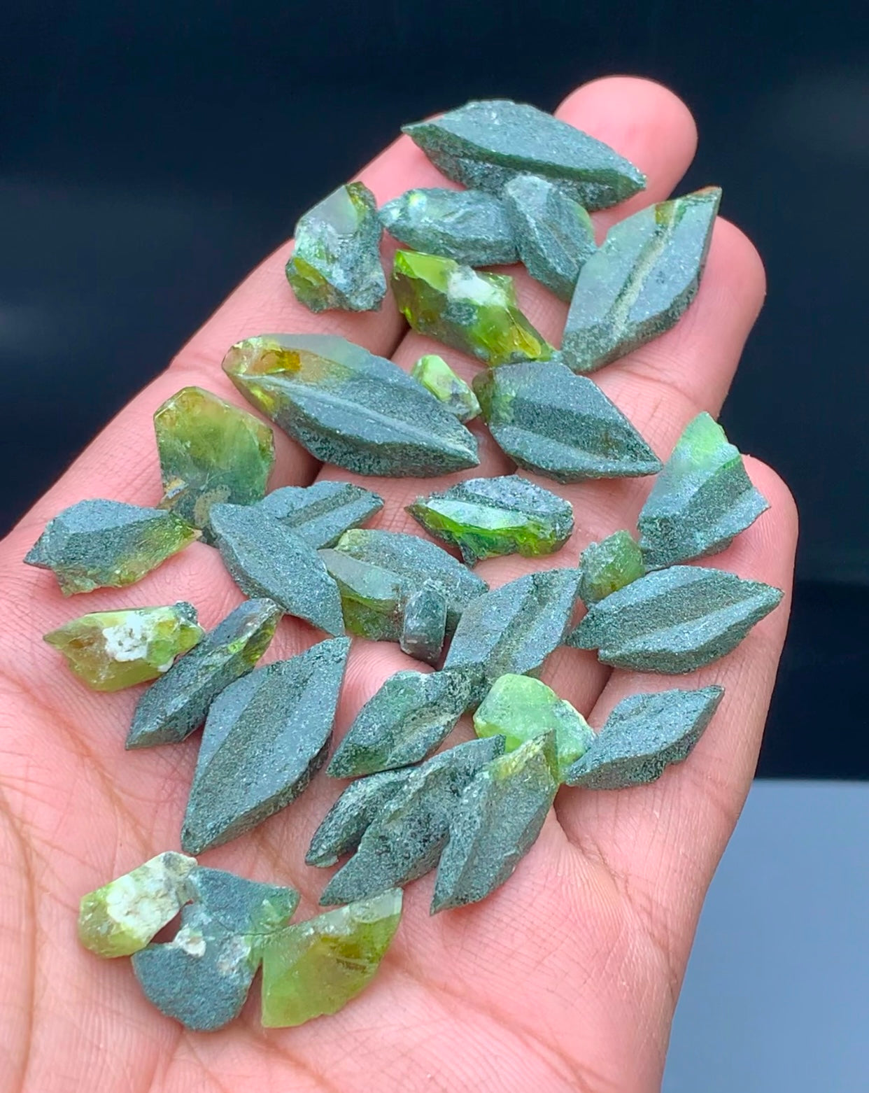 Lush Green Sphene Titanite Crystals Parcel from Skardu Pakistan - 60 grams