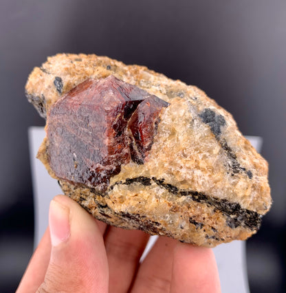 Red Zircon Crystals On Matrix From Afghanistan - 225 Grams