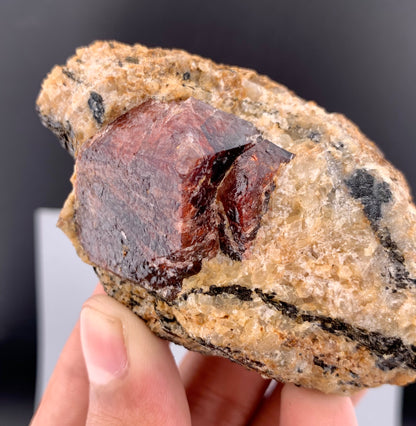 Red Zircon Crystals On Matrix From Afghanistan - 225 Grams