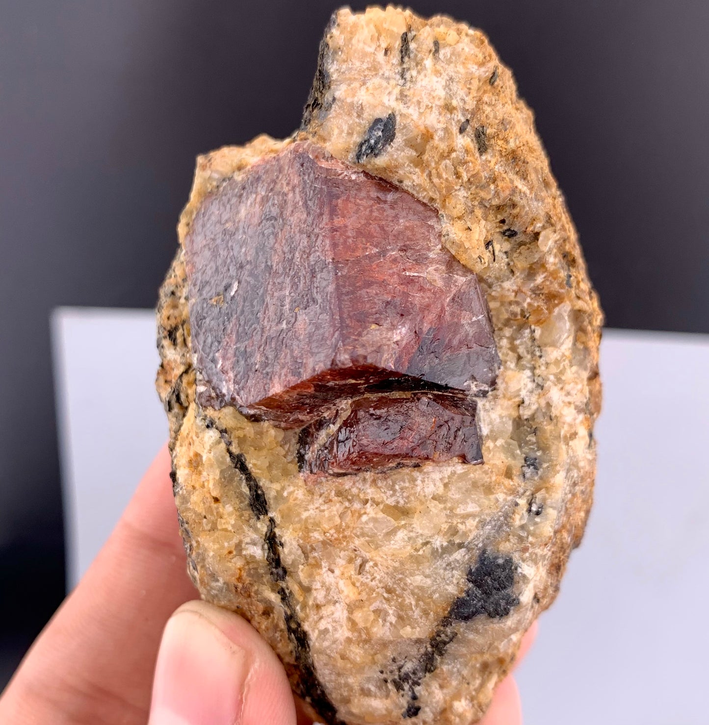 Red Zircon Crystals On Matrix From Afghanistan - 225 Grams