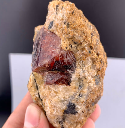 Red Zircon Crystals On Matrix From Afghanistan - 225 Grams