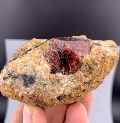Red Zircon Crystals On Matrix From Afghanistan - 225 Grams