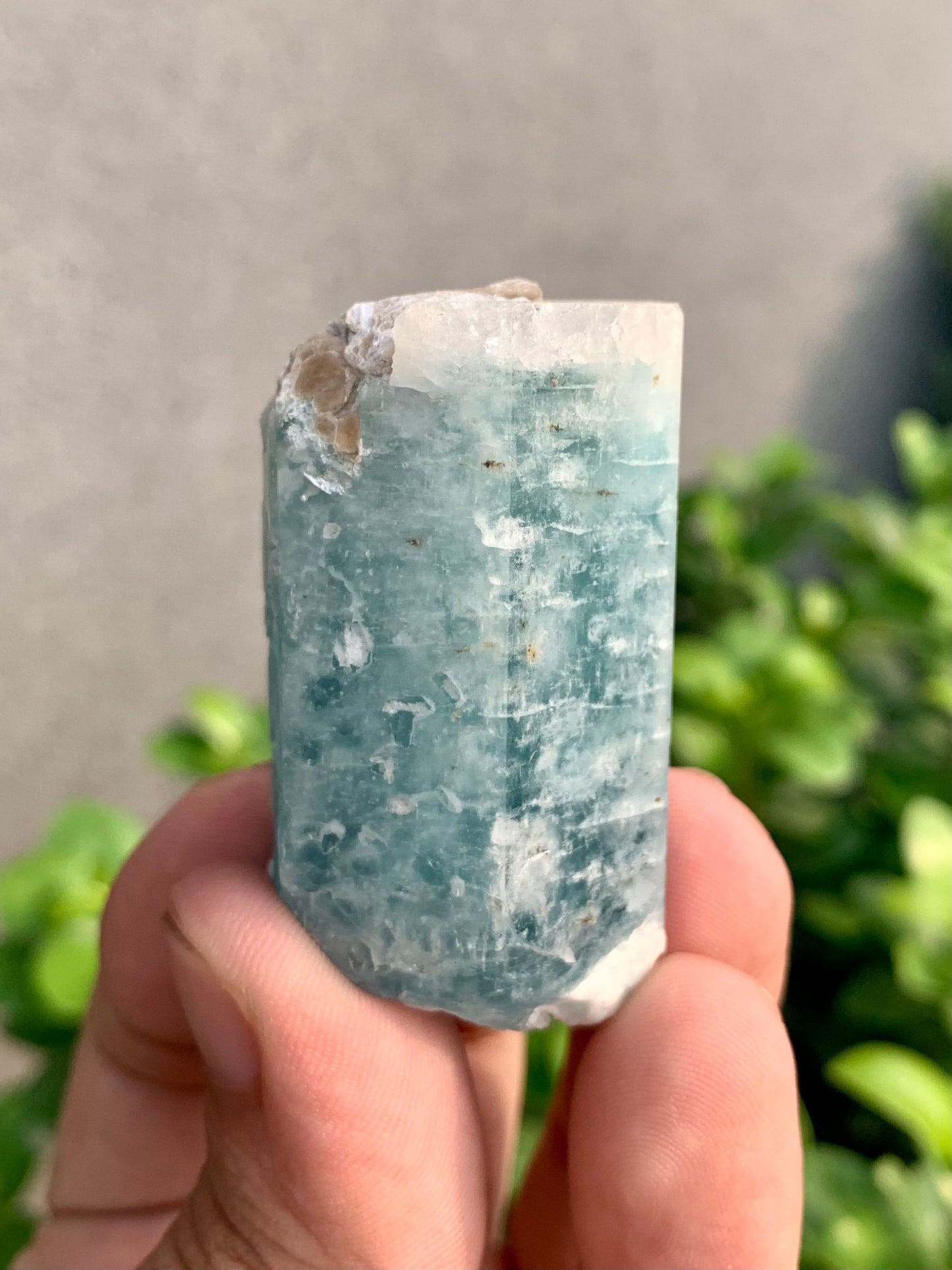 Blue Aquamarine Crystal With Mica From Pakistan - 64 Grams