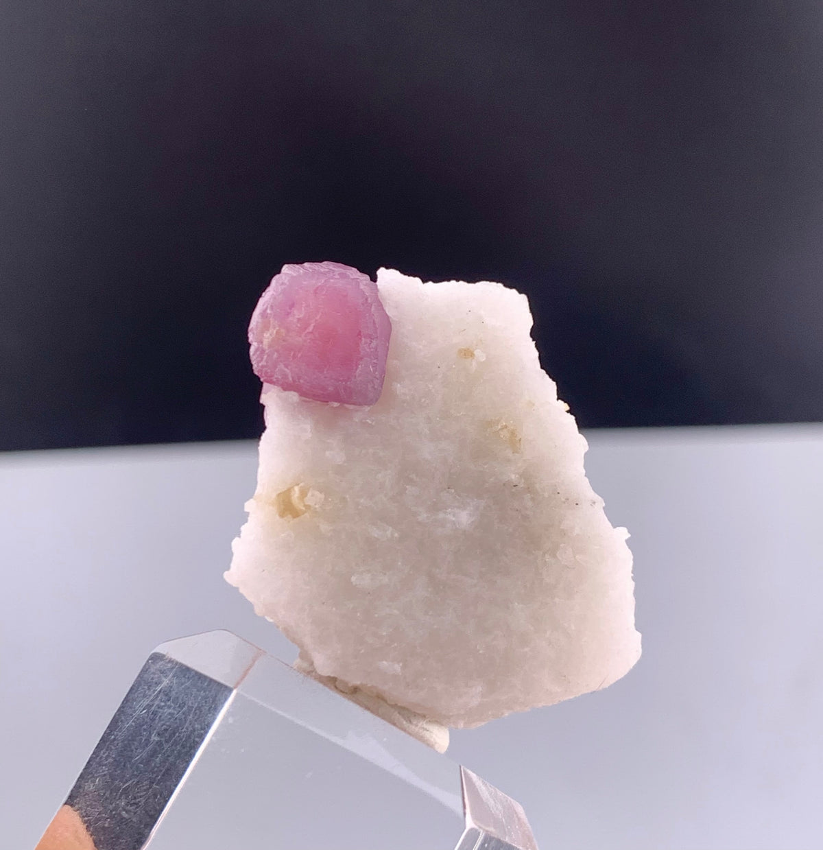 Fluorescent Pink Spinel Crystal On Matrix from Afghanistan - 29 Grams