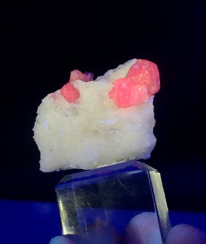 Fluorescent Pink Spinel Crystal On Matrix from Afghanistan - 29 Grams