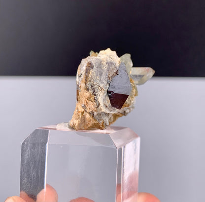 Rare Black Anatase Crystal With Chlorine Quartz On Matrix From Pakistan - 47.95 Carats