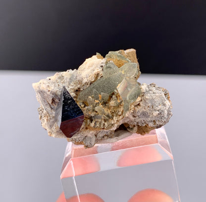 Rare Black Anatase Crystal With Chlorine Quartz On Matrix From Pakistan - 47.95 Carats