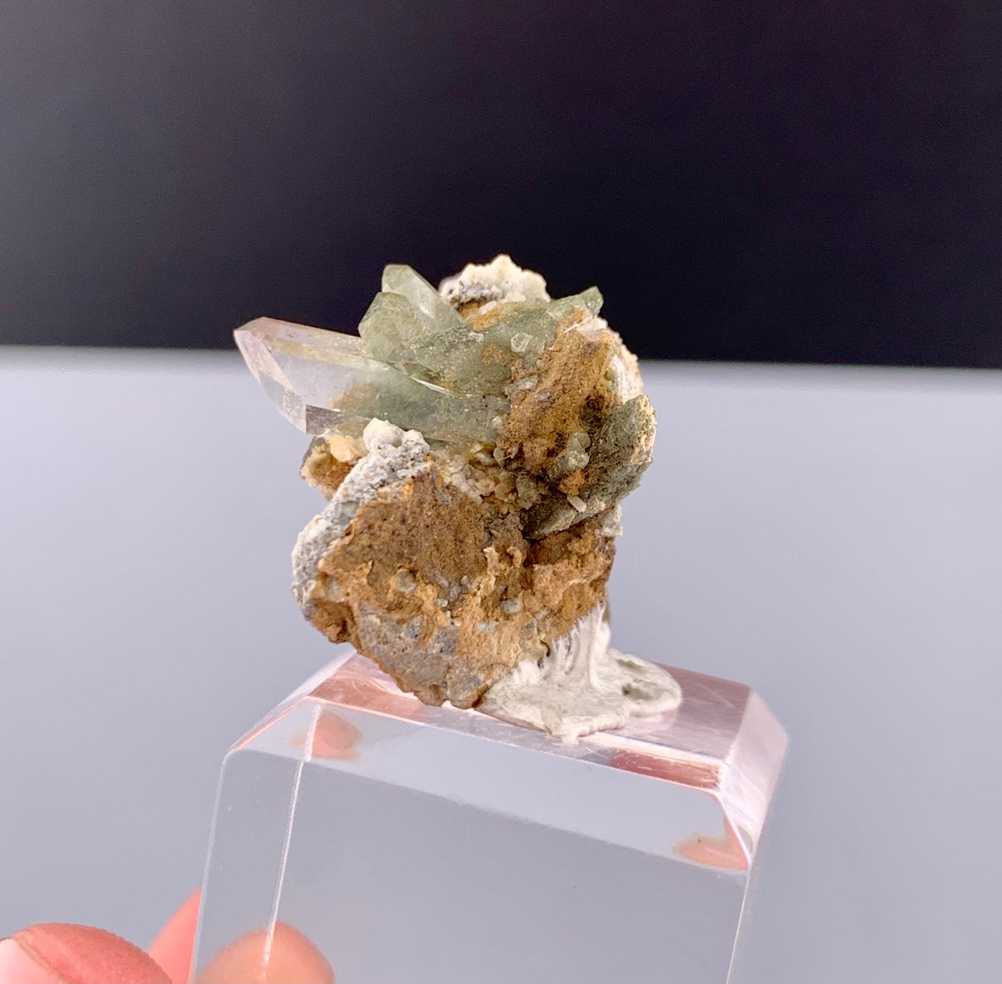 Rare Black Anatase Crystal With Chlorine Quartz On Matrix From Pakistan - 47.95 Carats