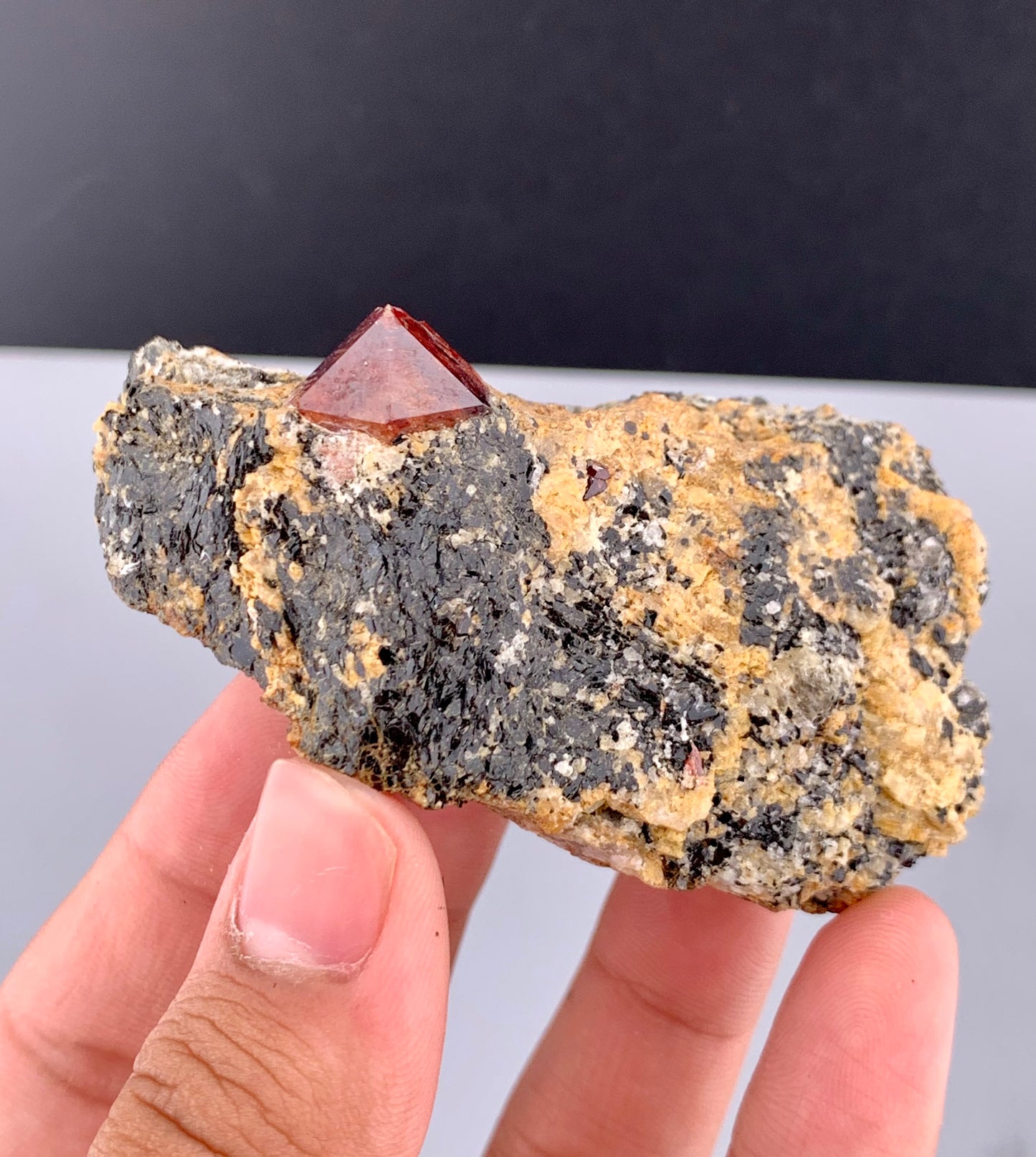 Red Zircon Crystals On Matrix From Afghanistan - 116 Grams