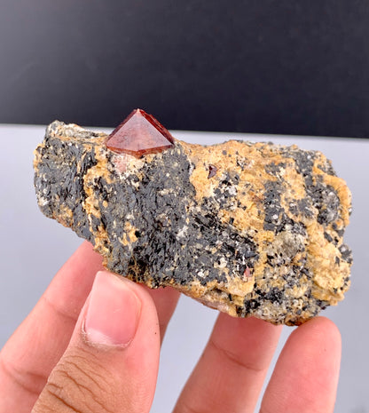 Red Zircon Crystals On Matrix From Afghanistan - 116 Grams