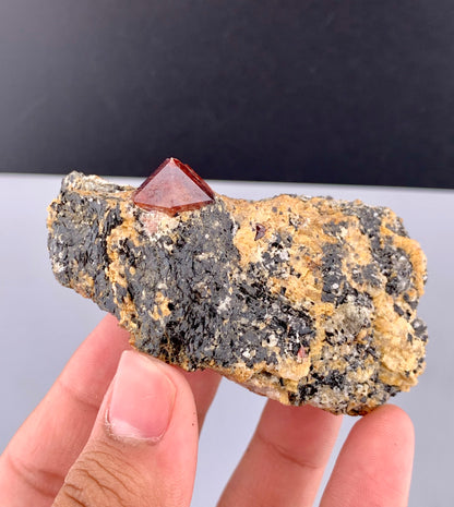 Red Zircon Crystals On Matrix From Afghanistan - 116 Grams