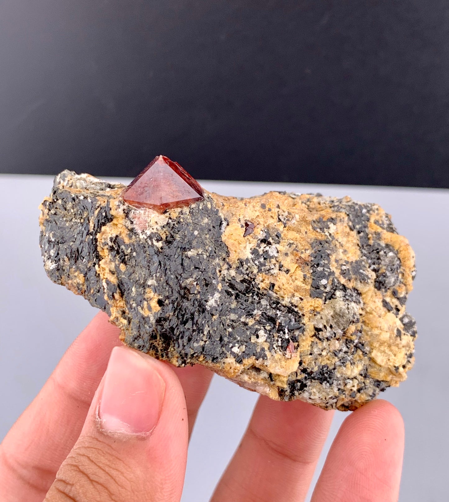 Red Zircon Crystals On Matrix From Afghanistan - 116 Grams