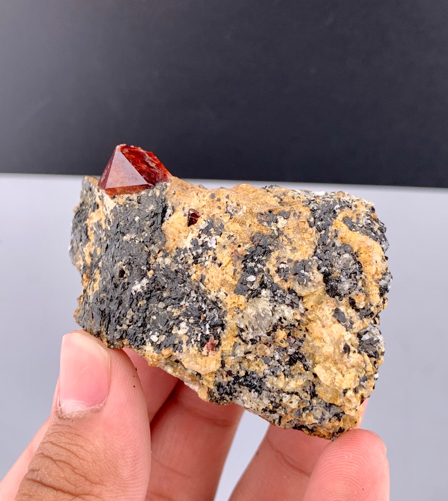 Red Zircon Crystals On Matrix From Afghanistan - 116 Grams