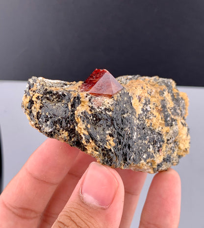 Red Zircon Crystals On Matrix From Afghanistan - 116 Grams