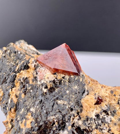 Red Zircon Crystals On Matrix From Afghanistan - 116 Grams
