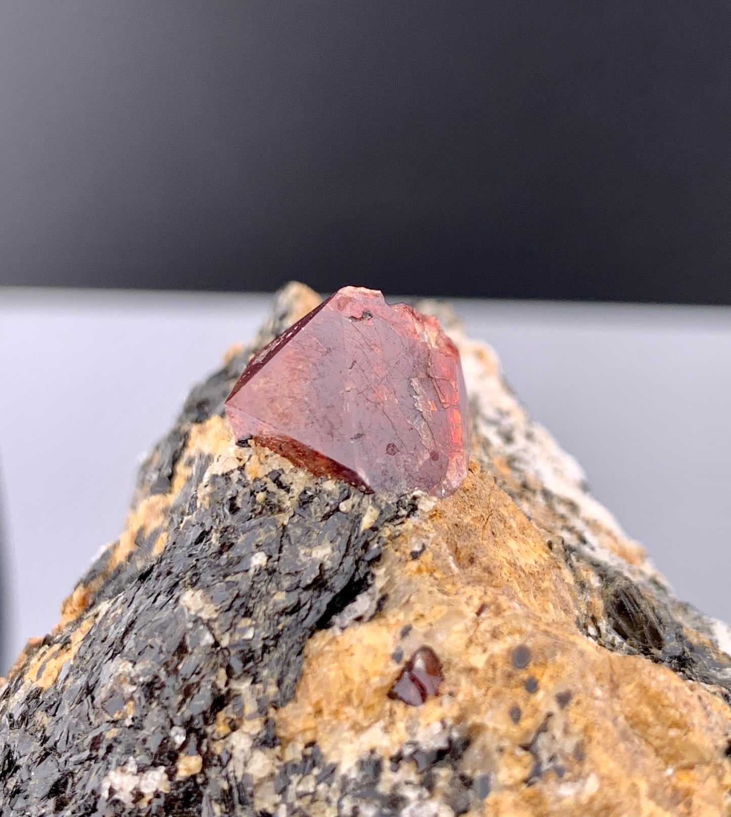 Red Zircon Crystals On Matrix From Afghanistan - 116 Grams