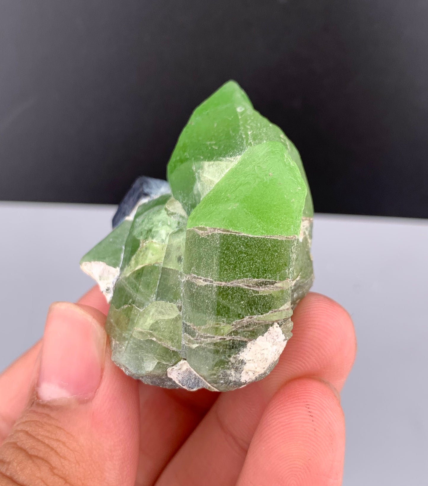 Lush Green Peridot Crystal With Magnetite From Pakistan - 60 Grams