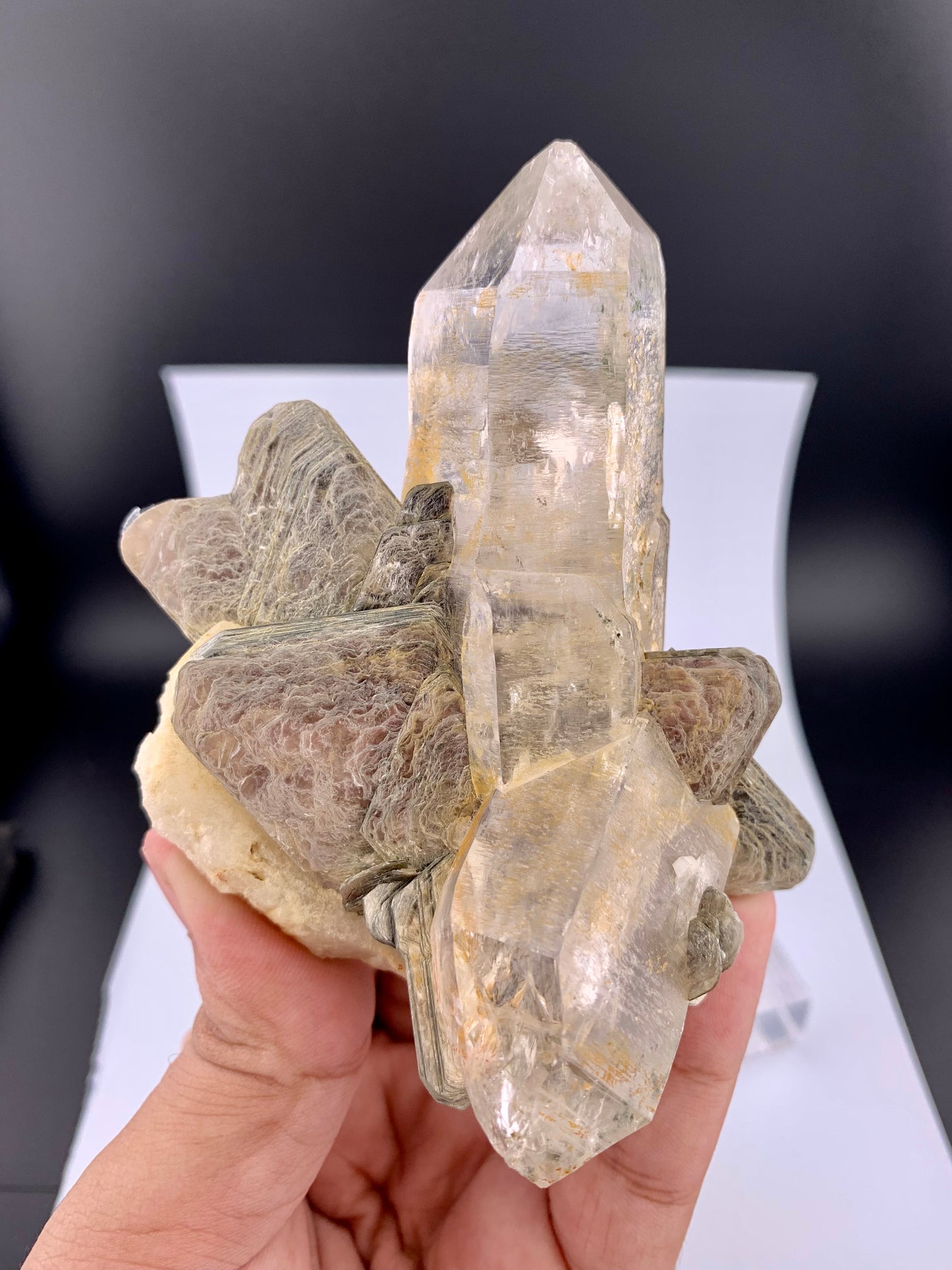 Clear Quartz Crystal With Star Mica From Pakistan - 229 Grams