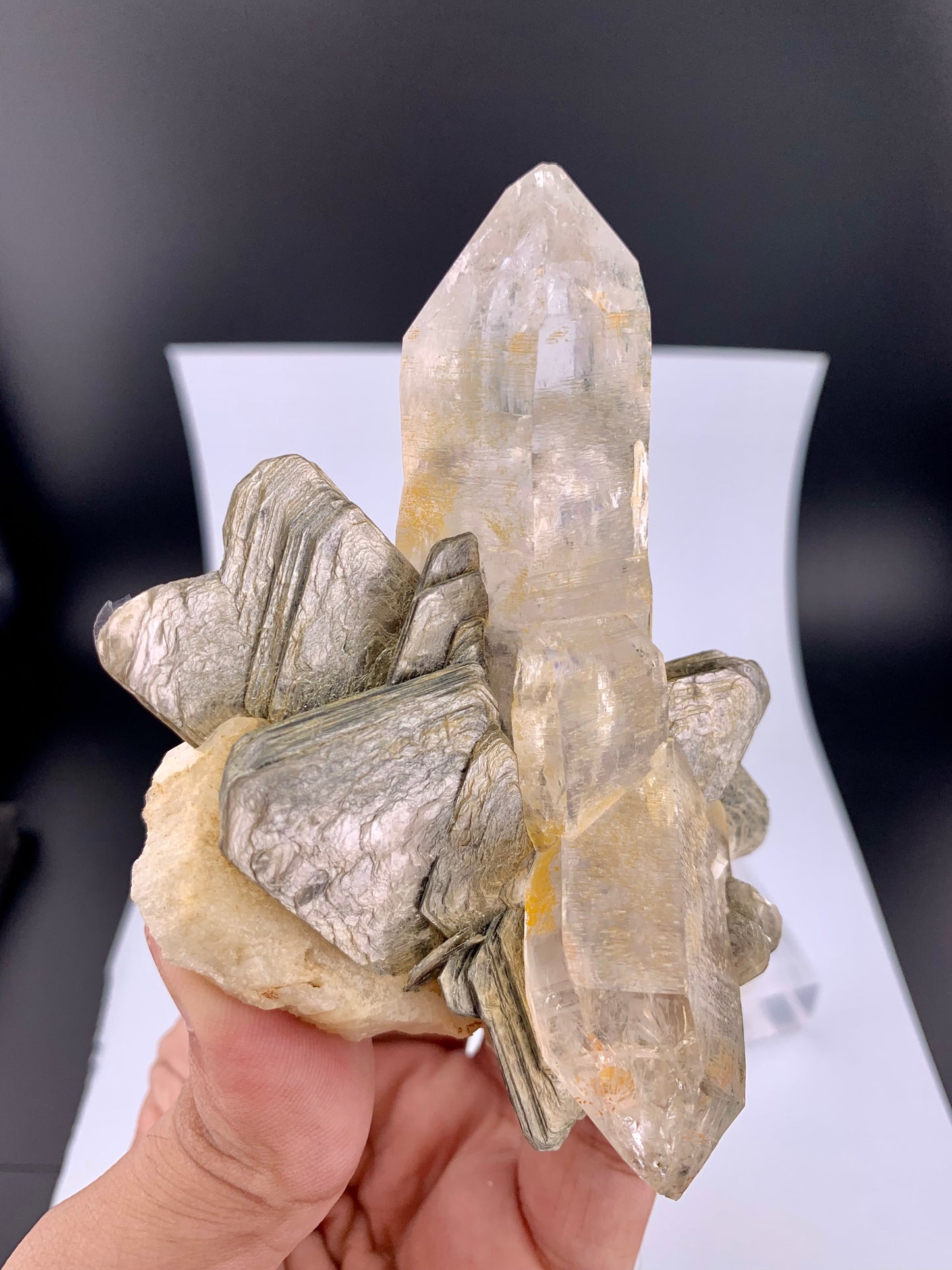 Clear Quartz Crystal With Star Mica From Pakistan - 229 Grams