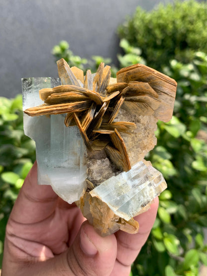 Blue Aquamarine Crystal With Mica From Pakistan - 152 Grams