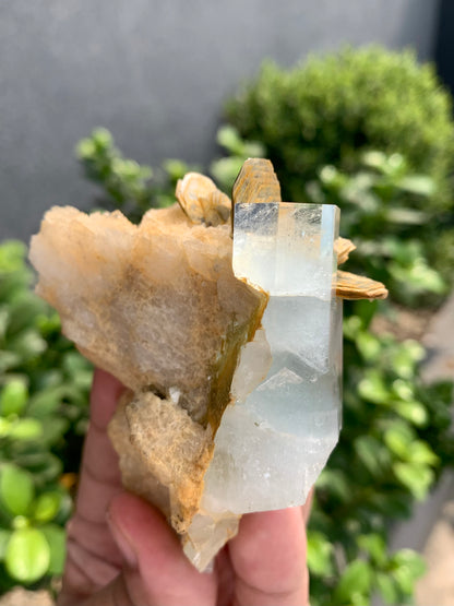 Blue Aquamarine Crystal With Mica From Pakistan - 152 Grams