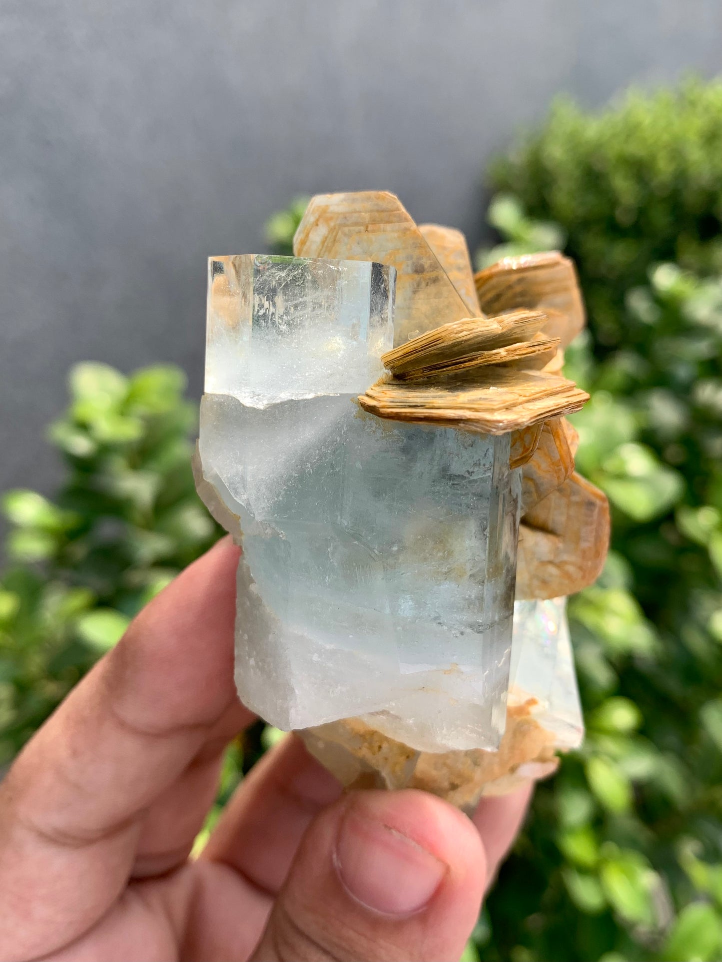 Blue Aquamarine Crystal With Mica From Pakistan - 152 Grams