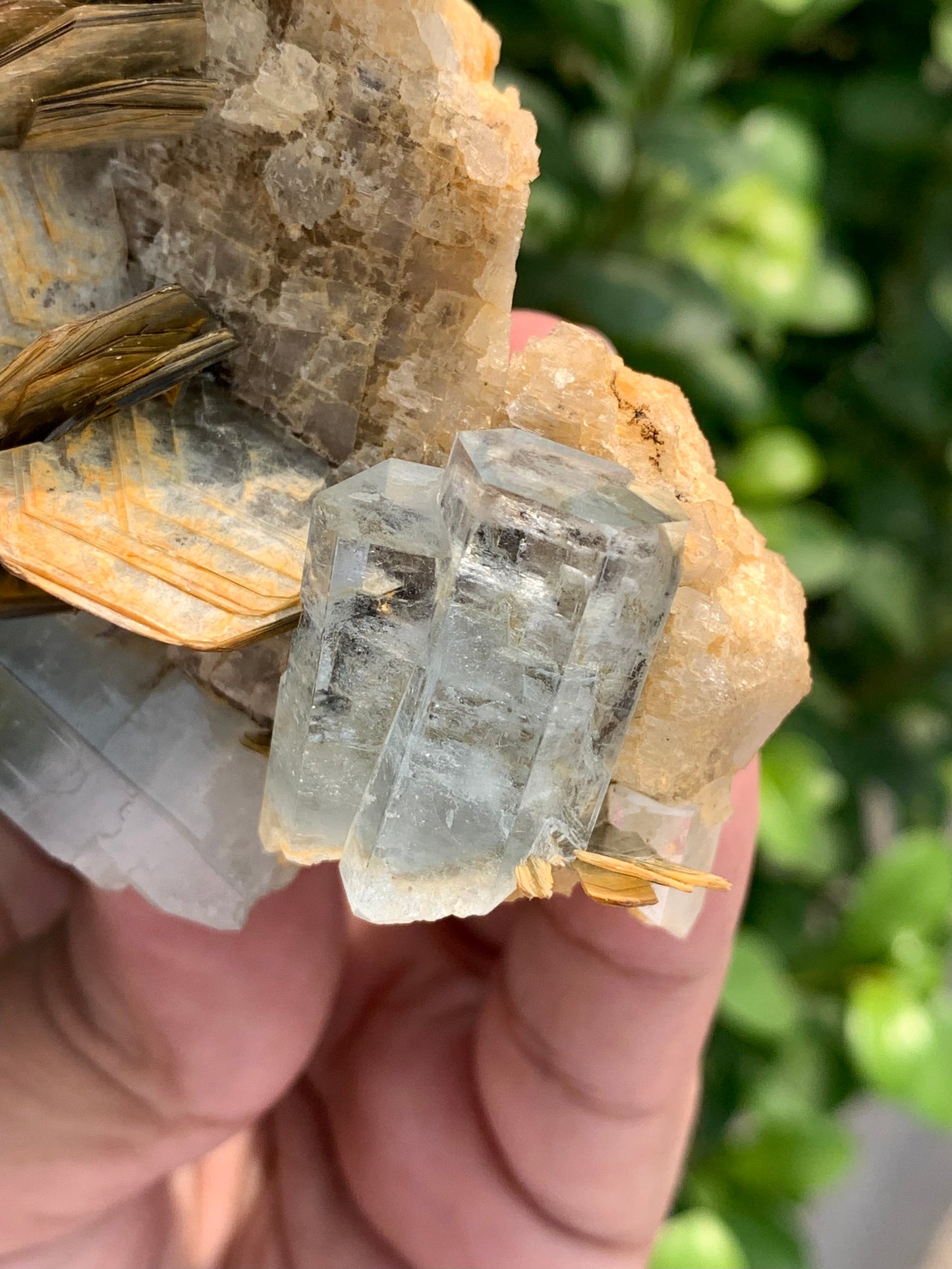Blue Aquamarine Crystal With Mica From Pakistan - 152 Grams