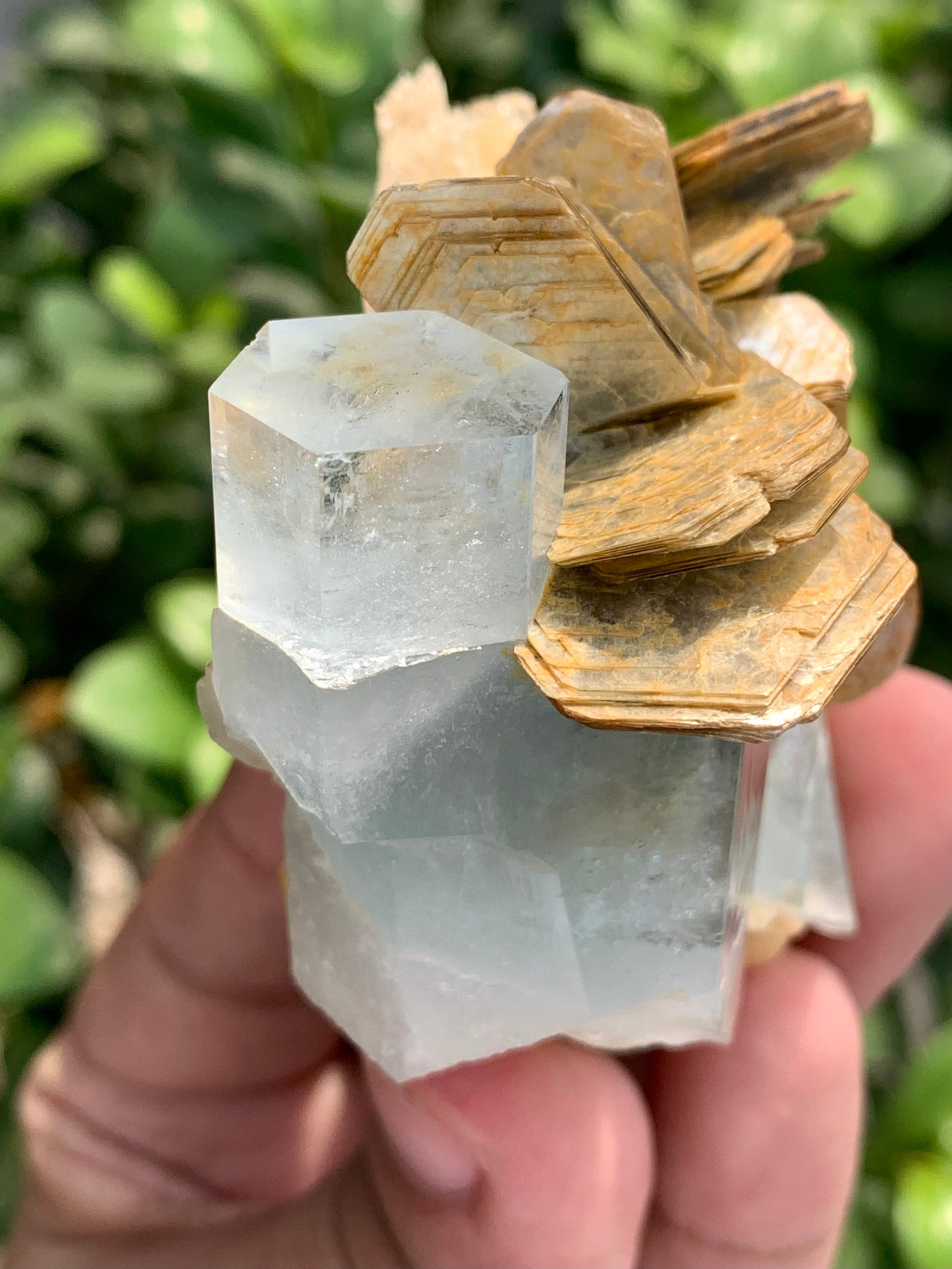 Blue Aquamarine Crystal With Mica From Pakistan - 152 Grams