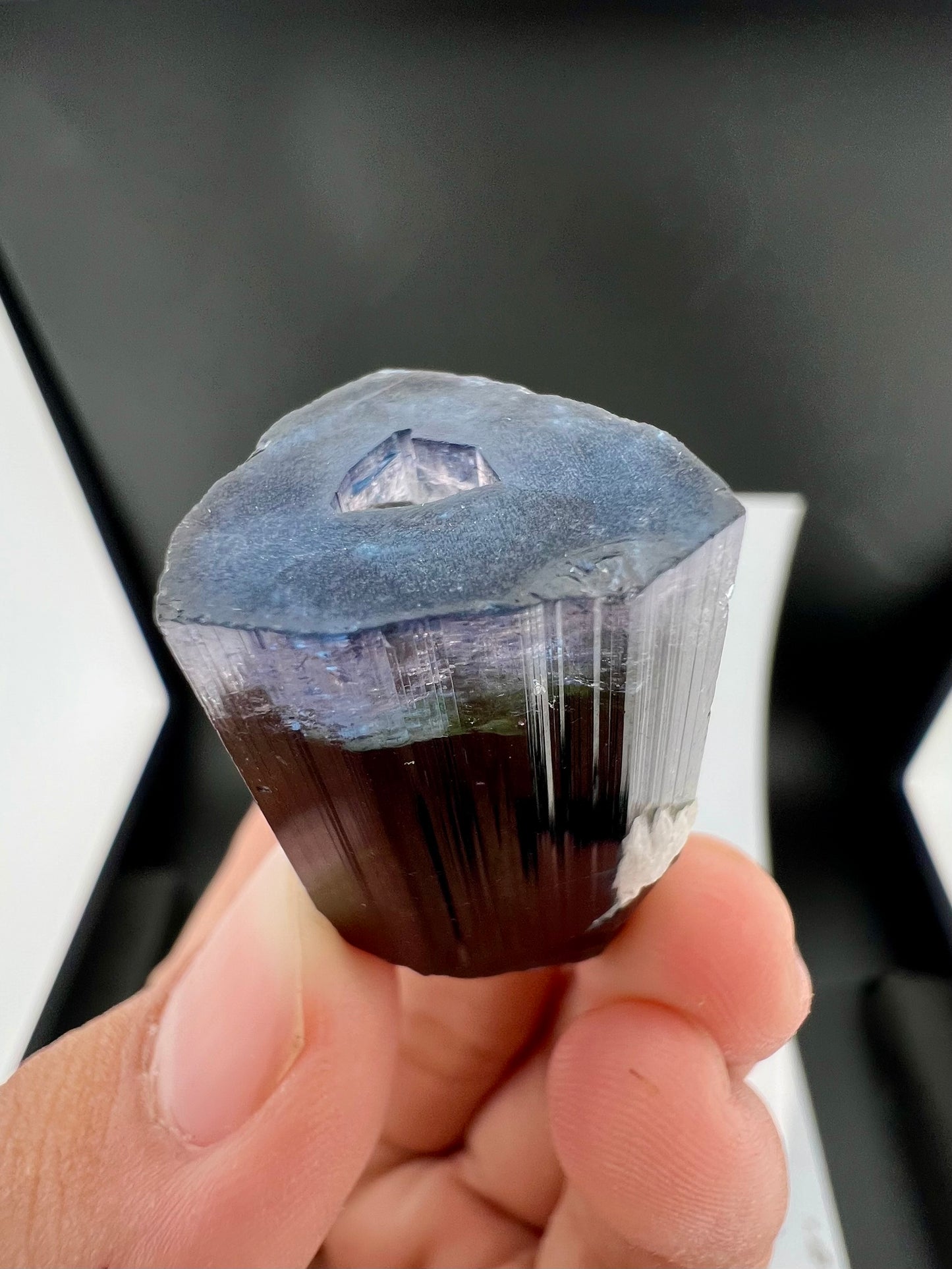 Purple Cap Tourmaline Crystal From Afghanistan - 20 Grams