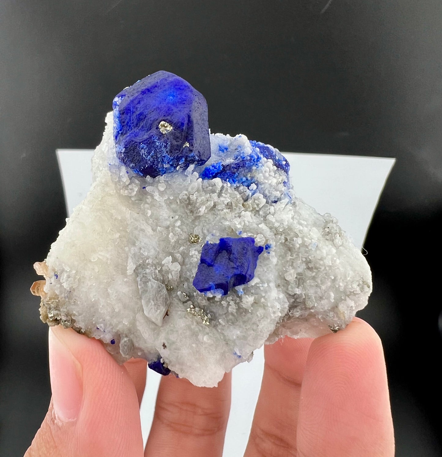 Blue Color Lazurite With Pyrite On Matrix From Afghanistan - 135 Grams
