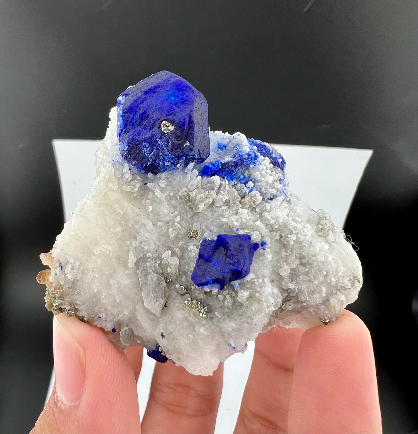 Blue Color Lazurite With Pyrite On Matrix From Afghanistan - 135 Grams