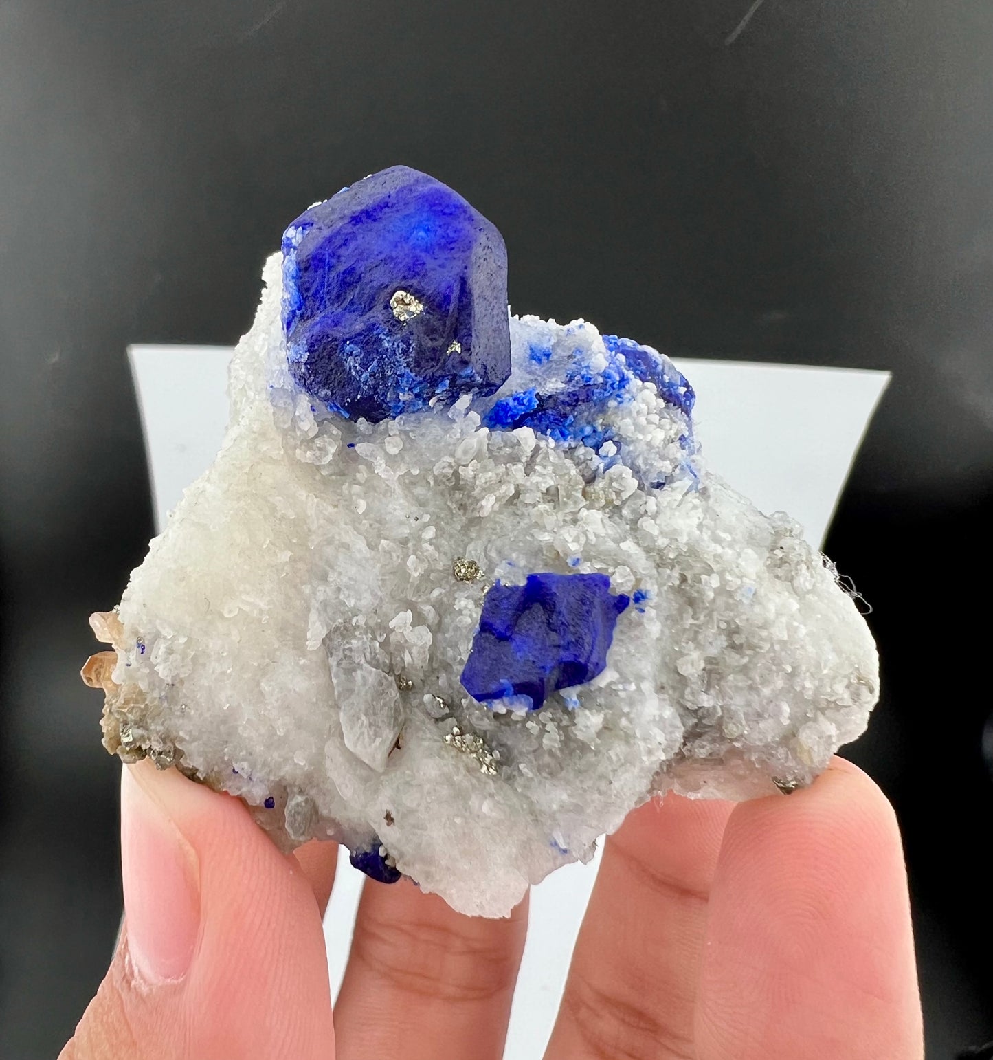 Blue Color Lazurite With Pyrite On Matrix From Afghanistan - 135 Grams