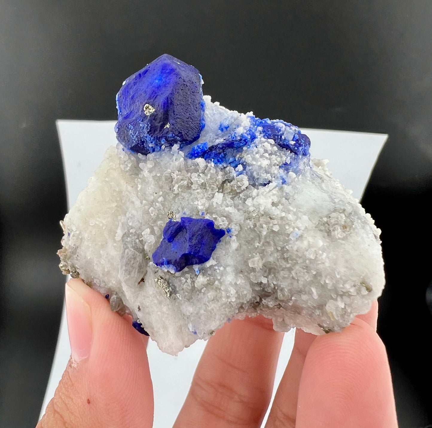 Blue Color Lazurite With Pyrite On Matrix From Afghanistan - 135 Grams