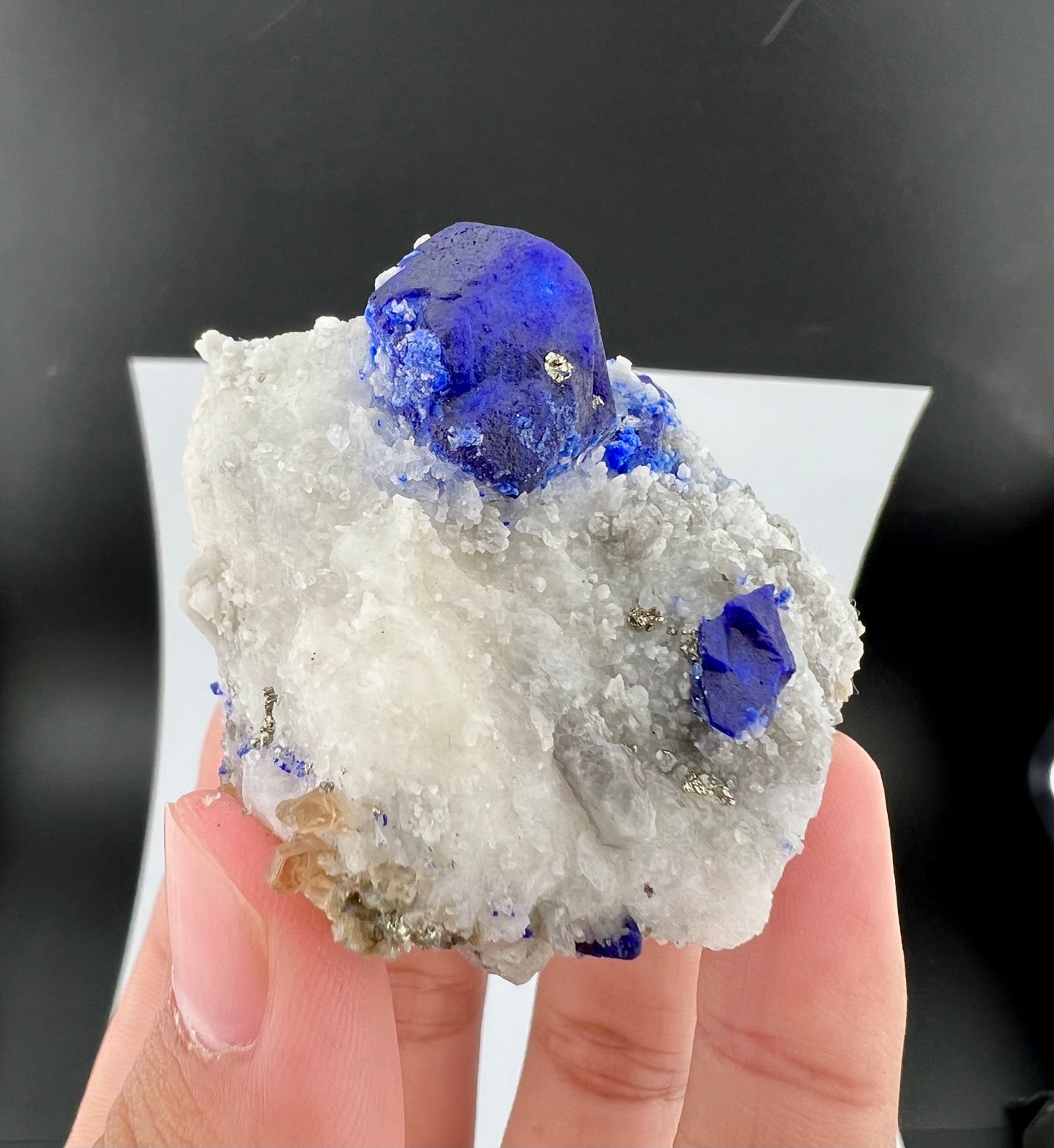 Blue Color Lazurite With Pyrite On Matrix From Afghanistan - 135 Grams