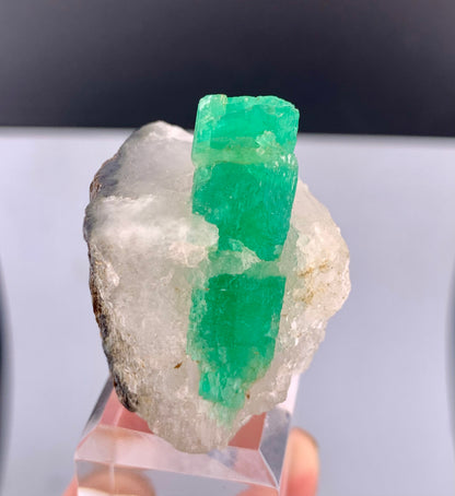 Green Color Emerald on Matrix from Panjshir valley Afghanistan - 37 Grams