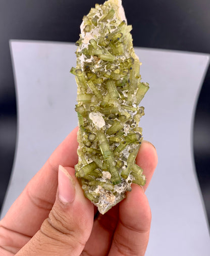 Green Tourmaline Crystals Cluster on matrix from Chapu Mine Pakistan - 43 gram