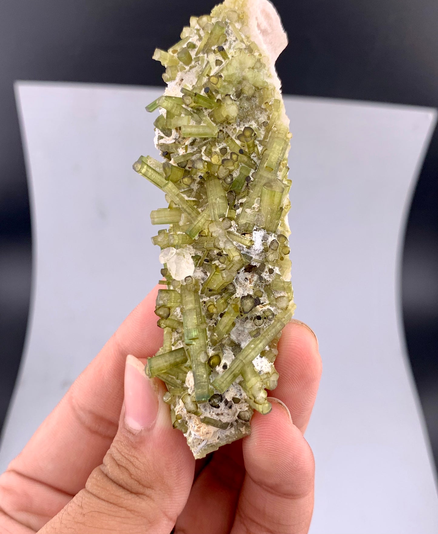 Green Tourmaline Crystals Cluster on matrix from Chapu Mine Pakistan - 43 gram