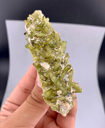 Green Tourmaline Crystals Cluster on matrix from Chapu Mine Pakistan - 43 gram